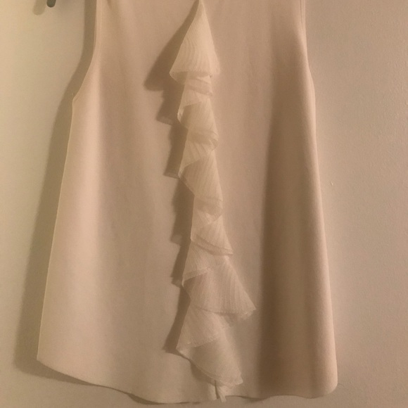 Theory white ruffle blouse size Small - Picture 2 of 2